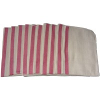 10 x 100% Cotton Red Stripe Professional Catering Heat Resistant Chefs Oven Cloths - GRADE A