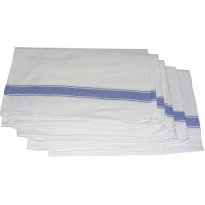5 x 100% Cotton Blue & White Herringbone Professional Catering Kitchen Cloths / Tea Towels / Glass Cleaning Cloths - GRADE A