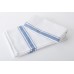 10 x 100% Cotton Blue & White Herringbone Professional Catering Kitchen Cloths / Tea Towels / Glass Cleaning Cloths - GRADE A
